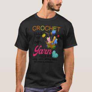 Camiseta Fios De Crochet Preenchem Meus Dias Fios Preenchem