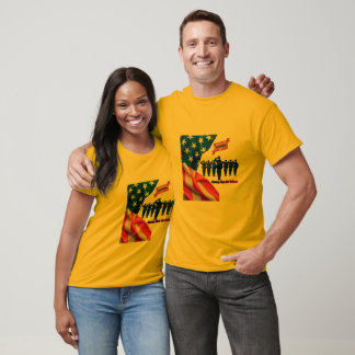 Camiseta Fios do orgulho patriota dourado