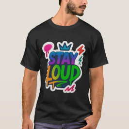 Camiseta Fique alto Grafite Neon Trabalho de arte