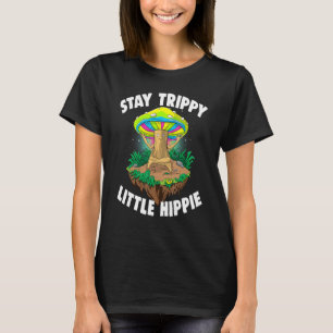 Camiseta Fique Animado Pequeno Hippie Cogumelo Psilocibina