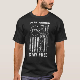 Camiseta Fique armado Fique livre Pro Gun AR15 Emenda ao se