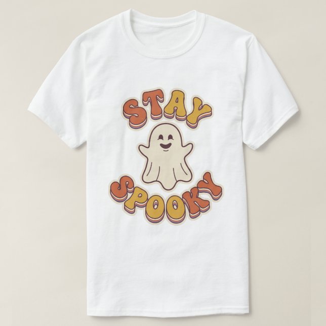 Camiseta Fique Assustadoramente Fofo Design de Fantasma Ret (Frente do Design)