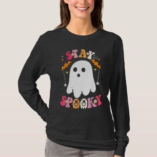 Camiseta Fique Assustadoramente Fofo Fantasma Com Flores Fa