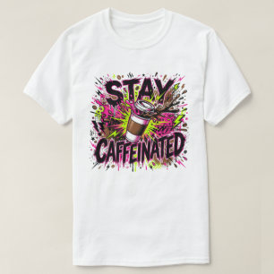 Camiseta Fique Cafeinado Neon Grafite Café Splash