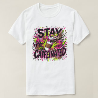 Camiseta Fique Cafeinado Neon Grafite Café Splash