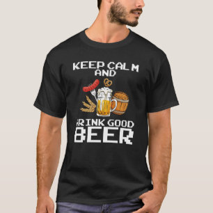 Camiseta Fique Calmo E Beba Boa Cerveja Engraçado Camisa-T