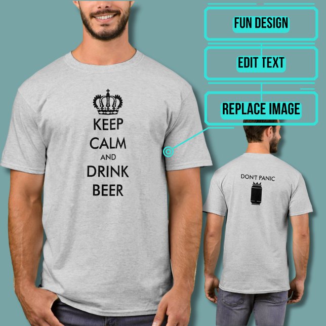 Camiseta Fique calmo e beba cerveja lá (Please enjoy our design and see the others in the collection.)