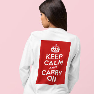 Camiseta Fique calmo e continue com a saia