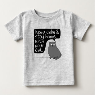 Camiseta Fique Calmo E Fique Em Casa Com Seu Gato