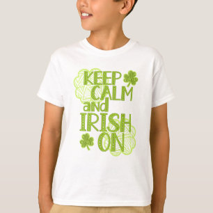 Camiseta Fique calmo e irlandês nas Ruas de diversão.