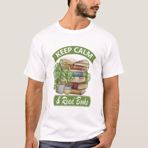 Camiseta Fique calmo e leia um livro