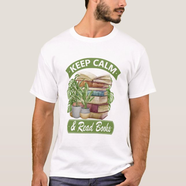 Camiseta Fique calmo e leia um livro (Frente)