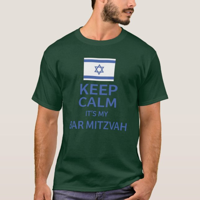 Camiseta Fique Calmo É Meu Bar Mitzvah Engraçado (Frente)