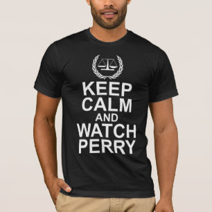 Camiseta Fique calmo e observe escalas perry de justiça