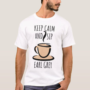Camiseta Fique Calmo E Sip Earl Cinza Tea