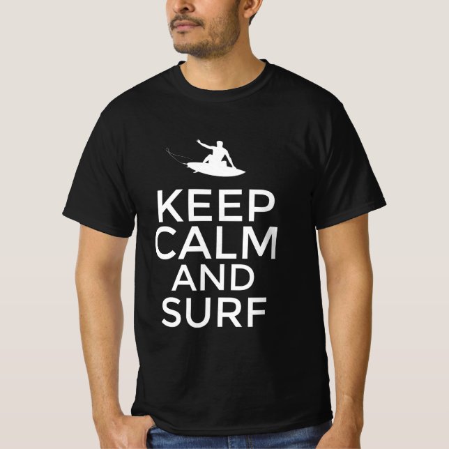 Camiseta Fique calmo e surf (Frente)