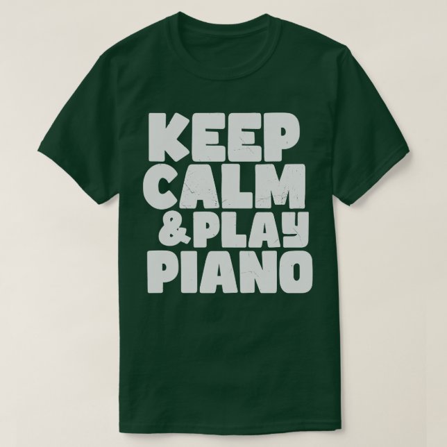Camiseta Fique calmo e toque piano (Frente do Design)