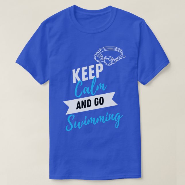Camiseta Fique calmo e vá nadar (Frente do Design)