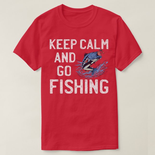 Camiseta Fique calmo e vá pescar Premium (Frente do Design)