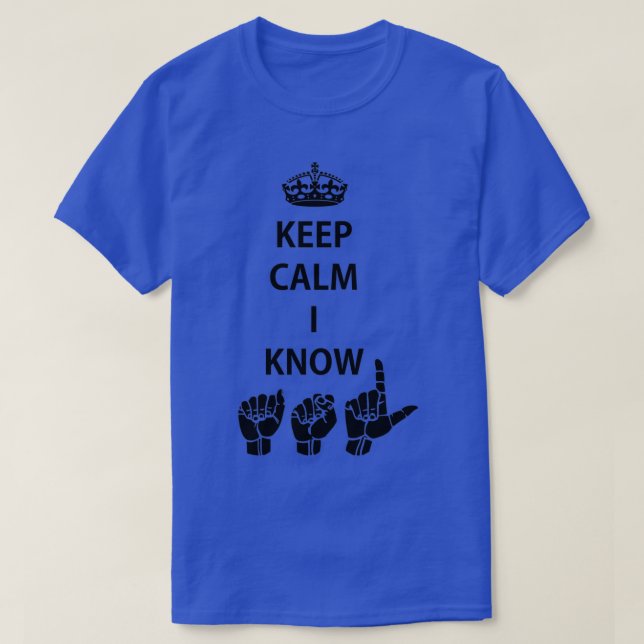 Camiseta Fique Calmo Eu Conheço Design de Linguagem de Sina (Frente do Design)