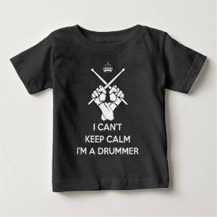 Camiseta Fique calmo, sou baterista, não consigo ficar calm