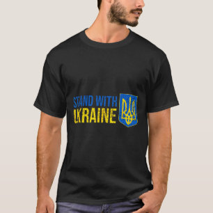 Camiseta Fique Com a Bandeira Ucraniana Brasão de Armas Ucr