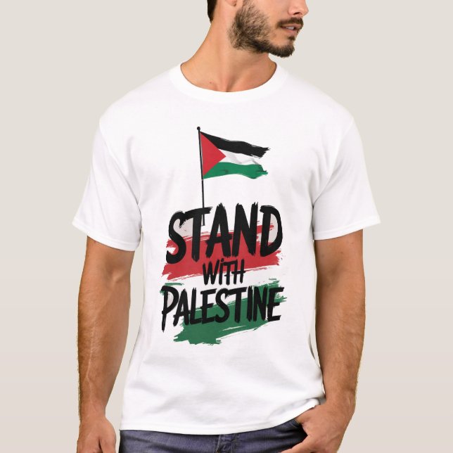 Camiseta Fique com a paz, fique com a Palestina (Frente)