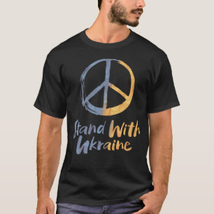 Camiseta Fique com a Ucrânia - Símbolo PEACE Sinal de Liber