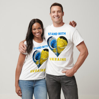 Camiseta Fique Com A Ucrânia, Ucrânia Heart Flag, Ucraniano