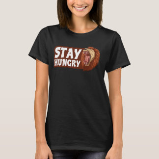Camiseta Fique Com Fome, Leão Arado, Animais Selvagens Insa