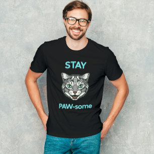Camiseta Fique com o gato do trocadilho