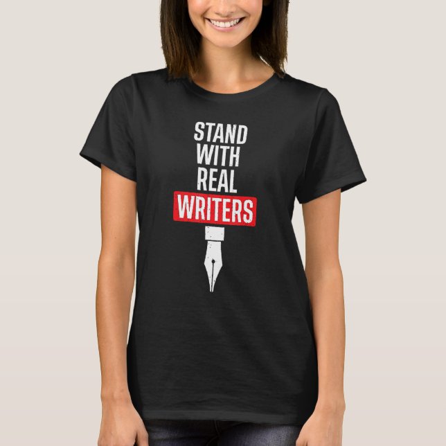 Camiseta Fique com os verdadeiros escritores Guild America  (Frente)