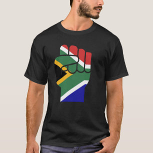 Camiseta Fique Com Punho Erguido África do Sul Bandeira Sul