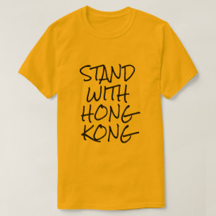 Camiseta Fique De Pé Com Hong Kong Amarelo