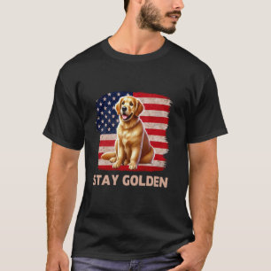 Camiseta Fique Dourado Patriótico Arte Dourado Retriever