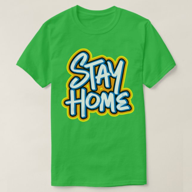 Camiseta Fique em casa Grafite (Frente do Design)