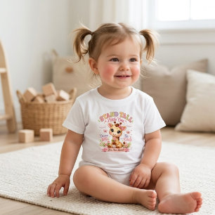 Camiseta Fique Erguida Pequena Um Girafa Floral Infantil