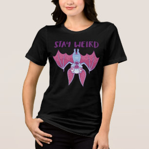 Camiseta Fique Estranho Cartoon de Morcego Vampiro Albino E