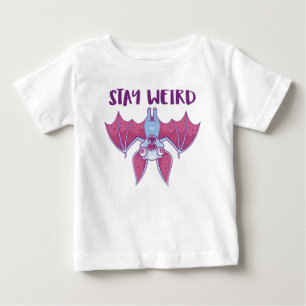 Camiseta Fique Estranho Cartoon de Morcego Vampiro Albino E