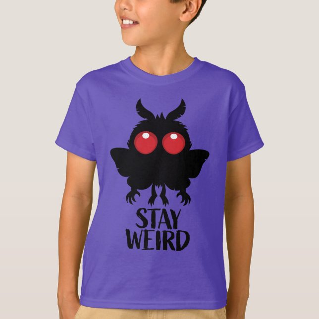 Camiseta Fique Estranho Criptozoologia Cute Mothman Críptid (Frente)