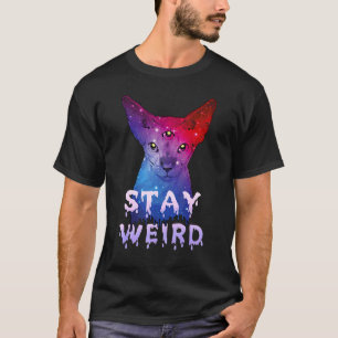 Camiseta Fique Estranho Gato Sphynx Três Olhos Gato