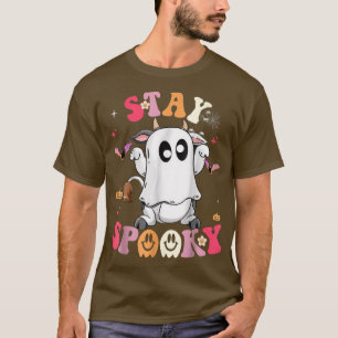 Camiseta Fique Feliz Fantasma Bonito Com O Custo De Hallowe