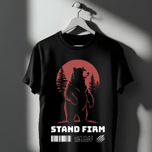 Camiseta Fique Firme Urso – Gráfico de Força e Deserto 