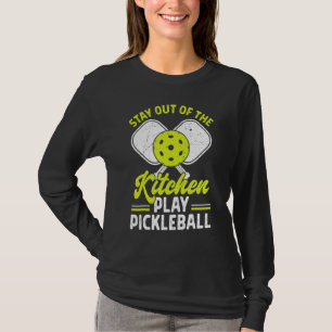 Camiseta Fique Fora Da Cozinha Jogue Pickleball Engraçado