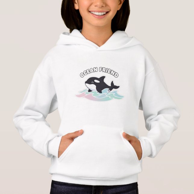 Camiseta Fique Fresco - Baleia Orca Kawaii Fofa (Frente)