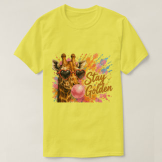 Camiseta Fique Girafa Dourada | Animal de Safari Fofo