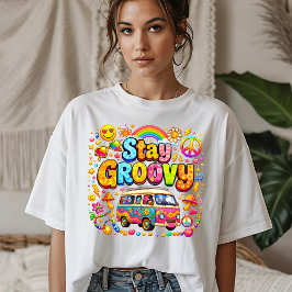 Camiseta Fique Groovy Retrô