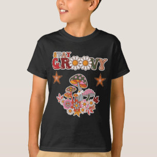 Camiseta Fique Groovy Retrô Cogumelo & Flor de Margarida Vi