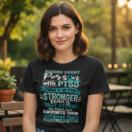 Camiseta Fique junto com alguém que vive com PTSD através