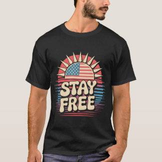 Camiseta Fique Livre 4 de Julho Patriótico